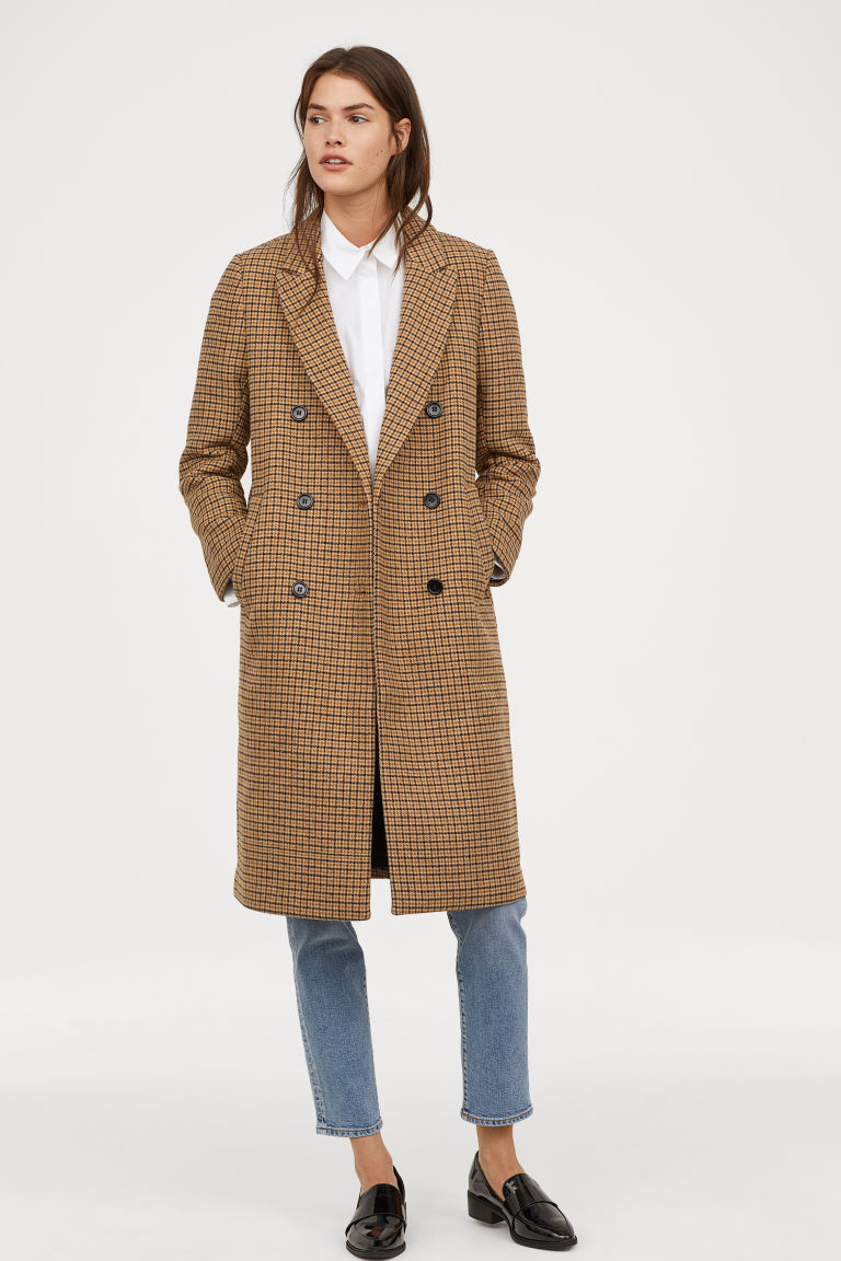 Double-breasted coat 79,99 € что надеть в H&M